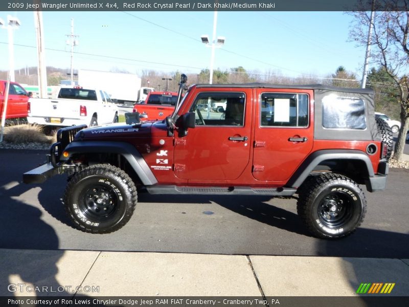 Red Rock Crystal Pearl / Dark Khaki/Medium Khaki 2009 Jeep Wrangler Unlimited X 4x4