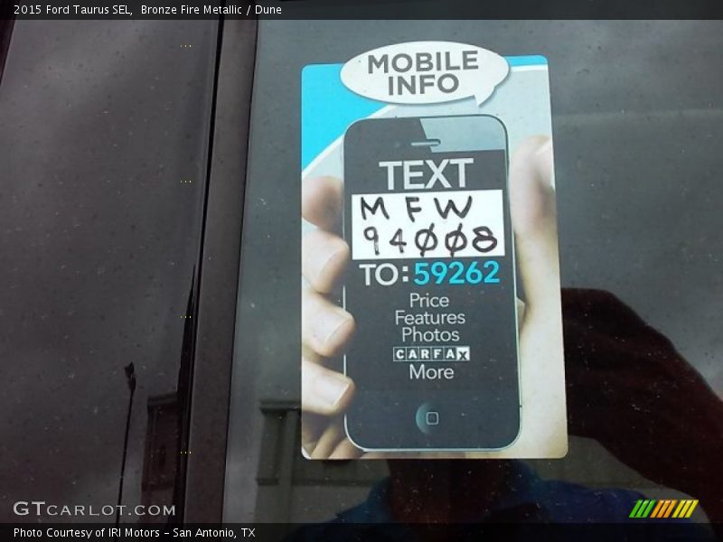 Bronze Fire Metallic / Dune 2015 Ford Taurus SEL