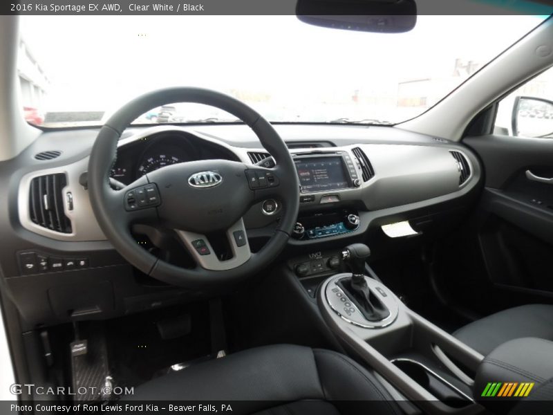 Clear White / Black 2016 Kia Sportage EX AWD