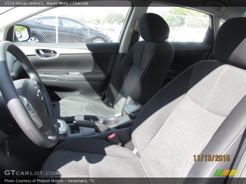 Aspen White / Charcoal 2014 Nissan Sentra S