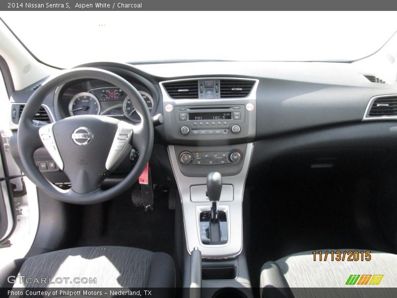 Aspen White / Charcoal 2014 Nissan Sentra S