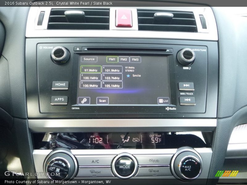 Crystal White Pearl / Slate Black 2016 Subaru Outback 2.5i