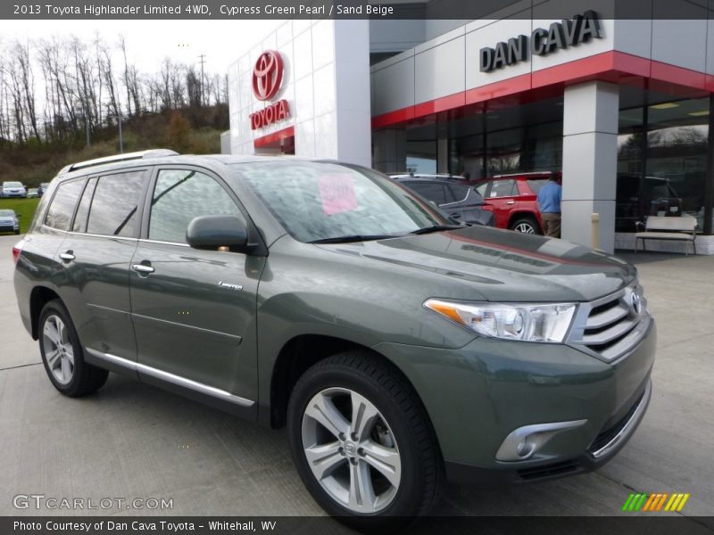 Cypress Green Pearl / Sand Beige 2013 Toyota Highlander Limited 4WD