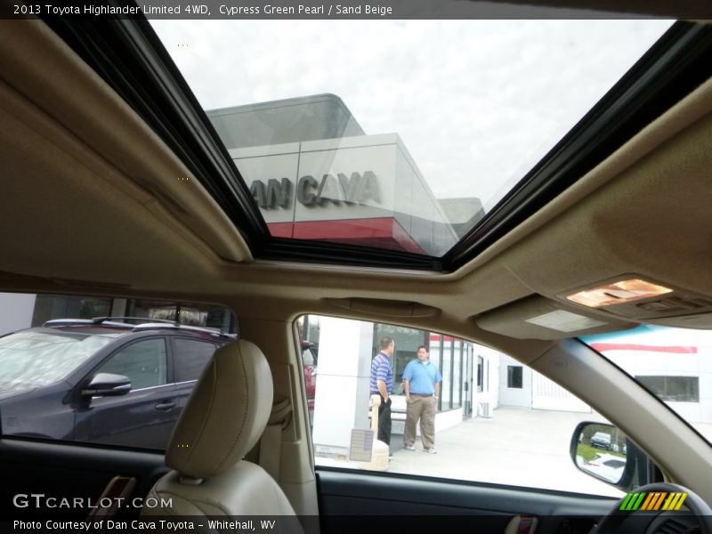 Cypress Green Pearl / Sand Beige 2013 Toyota Highlander Limited 4WD
