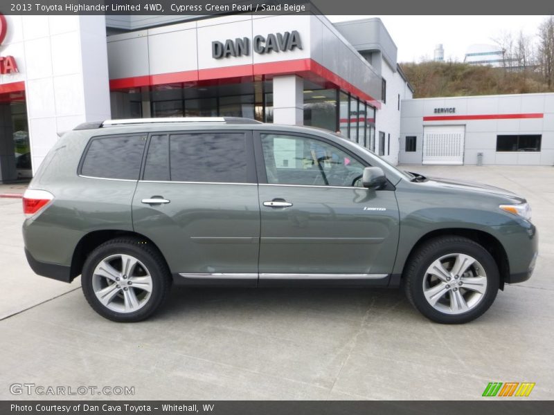 Cypress Green Pearl / Sand Beige 2013 Toyota Highlander Limited 4WD
