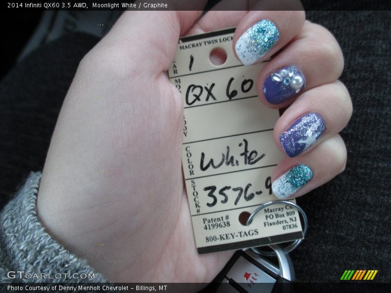 Moonlight White / Graphite 2014 Infiniti QX60 3.5 AWD