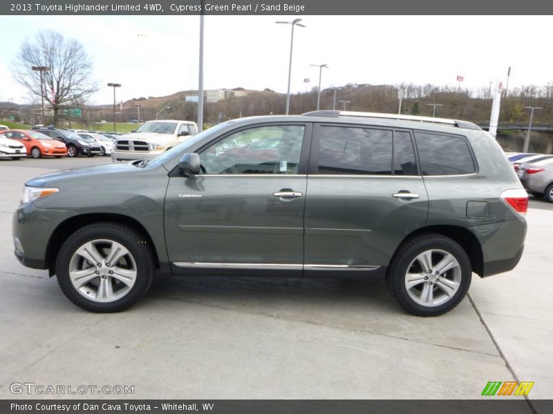 Cypress Green Pearl / Sand Beige 2013 Toyota Highlander Limited 4WD