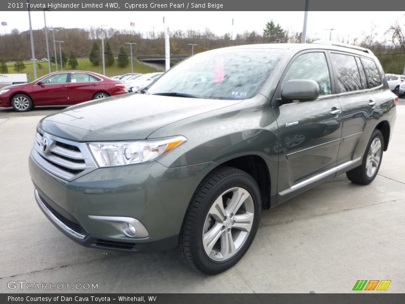 Cypress Green Pearl / Sand Beige 2013 Toyota Highlander Limited 4WD
