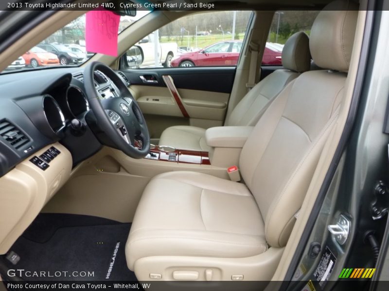 Cypress Green Pearl / Sand Beige 2013 Toyota Highlander Limited 4WD
