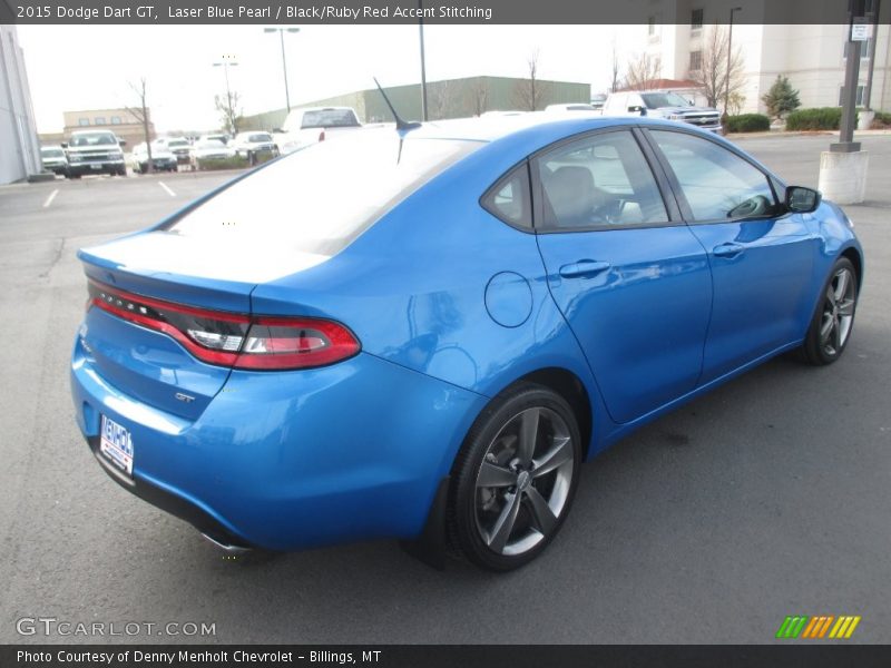 Laser Blue Pearl / Black/Ruby Red Accent Stitching 2015 Dodge Dart GT