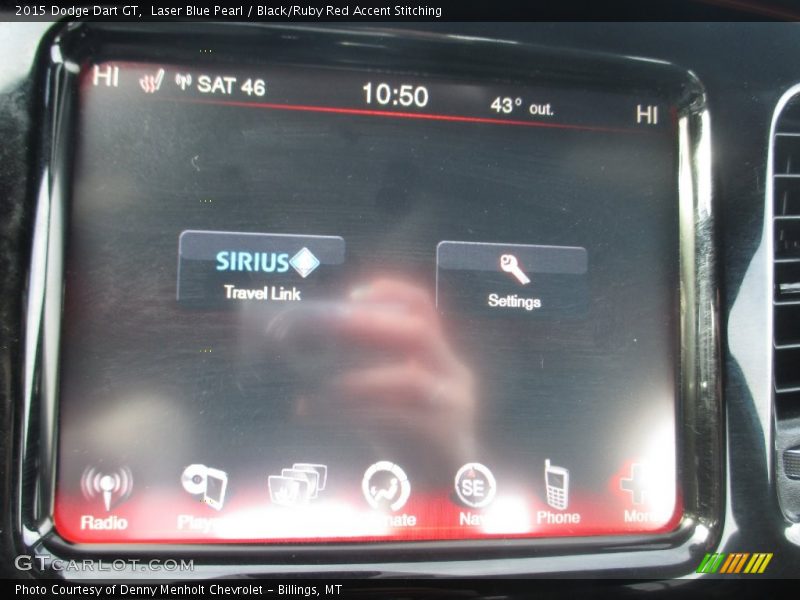 Laser Blue Pearl / Black/Ruby Red Accent Stitching 2015 Dodge Dart GT