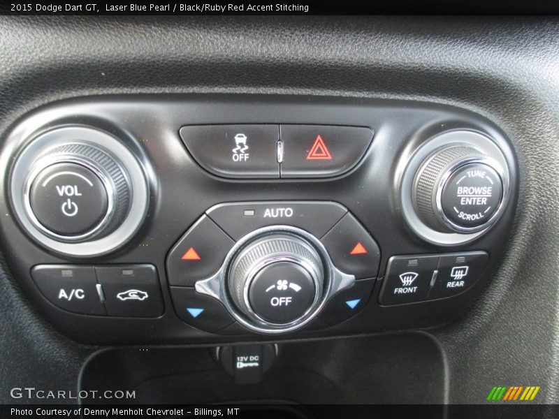 Laser Blue Pearl / Black/Ruby Red Accent Stitching 2015 Dodge Dart GT