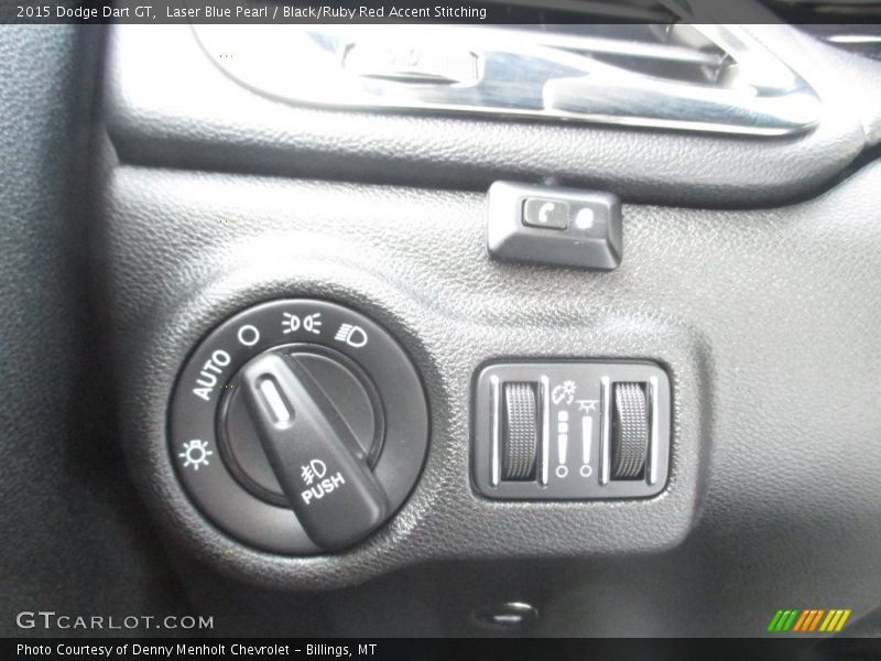 Laser Blue Pearl / Black/Ruby Red Accent Stitching 2015 Dodge Dart GT