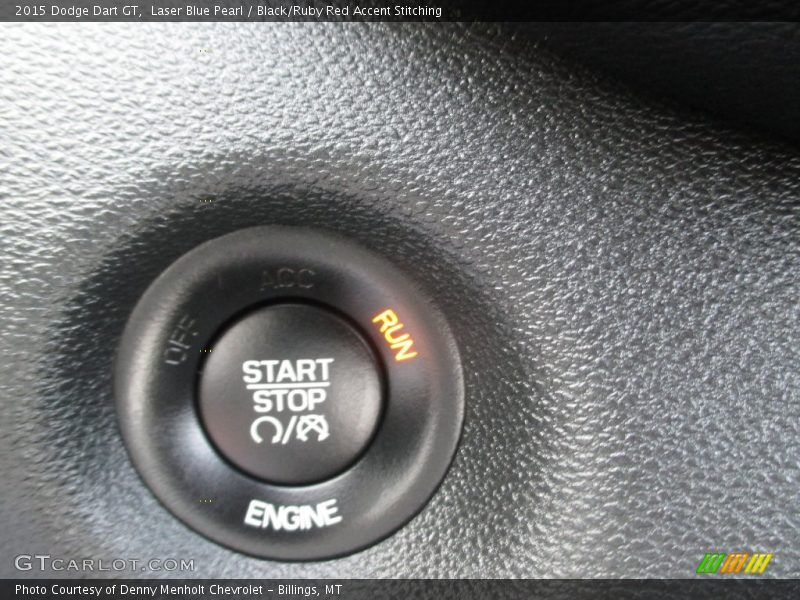 Laser Blue Pearl / Black/Ruby Red Accent Stitching 2015 Dodge Dart GT