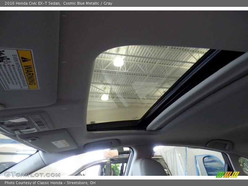 Cosmic Blue Metallic / Gray 2016 Honda Civic EX-T Sedan