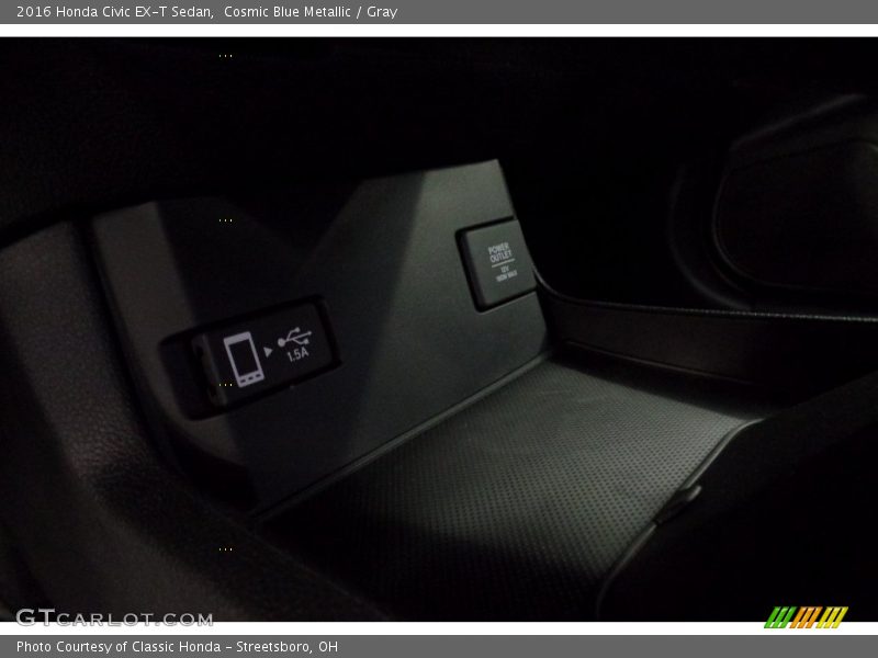 Cosmic Blue Metallic / Gray 2016 Honda Civic EX-T Sedan