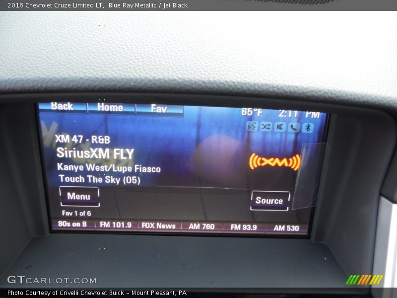 Blue Ray Metallic / Jet Black 2016 Chevrolet Cruze Limited LT