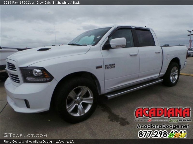 Bright White / Black 2013 Ram 1500 Sport Crew Cab