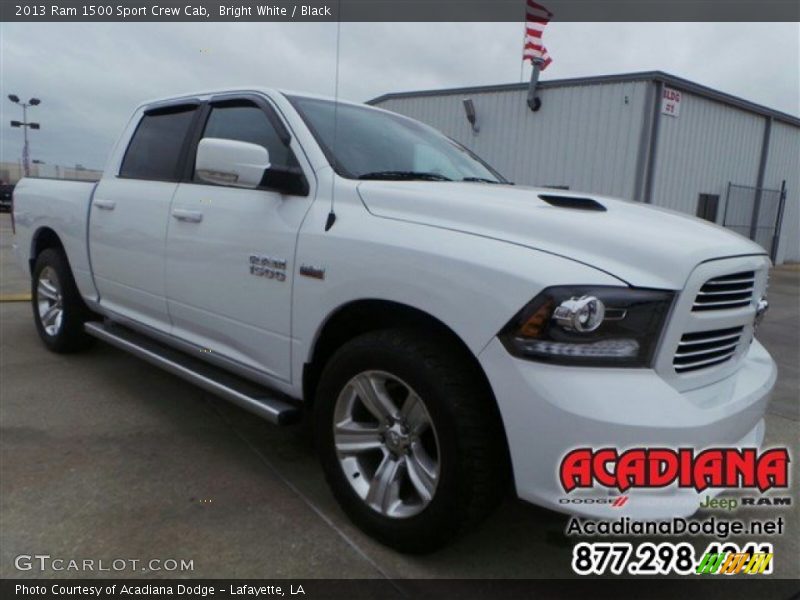 Bright White / Black 2013 Ram 1500 Sport Crew Cab