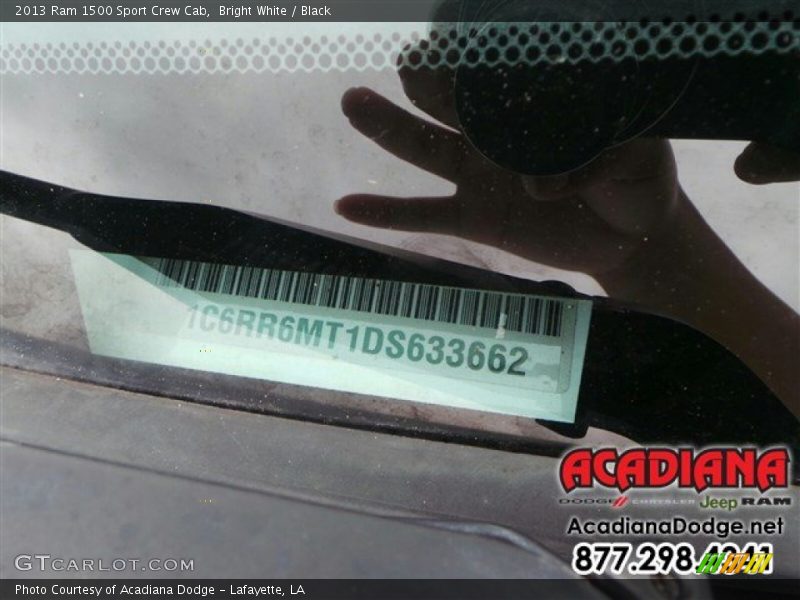 Bright White / Black 2013 Ram 1500 Sport Crew Cab