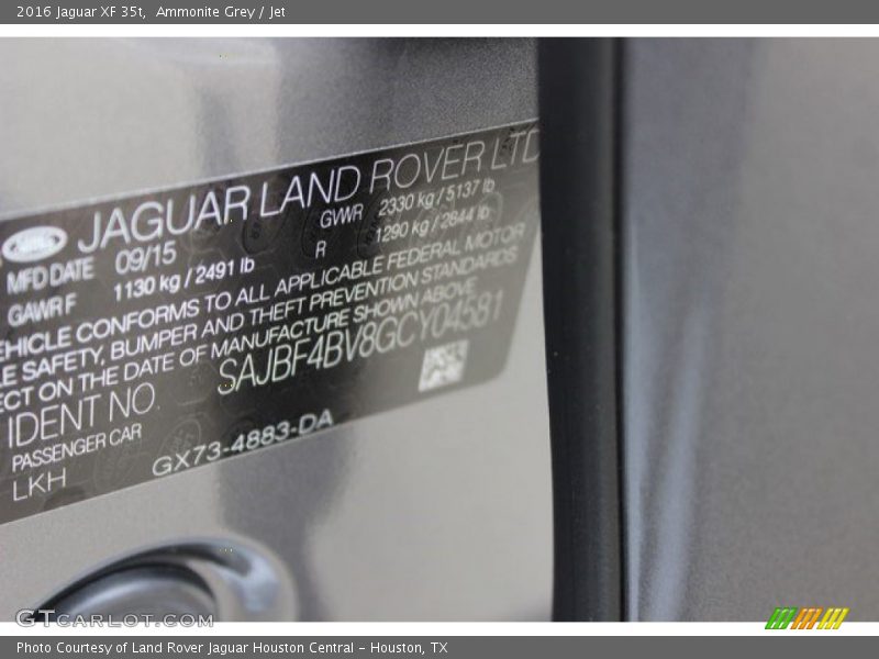 Ammonite Grey / Jet 2016 Jaguar XF 35t