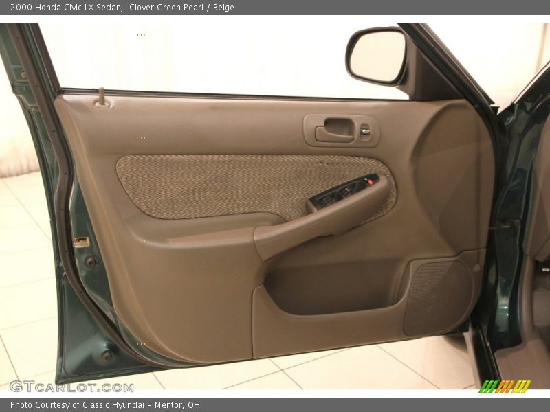 Clover Green Pearl / Beige 2000 Honda Civic LX Sedan