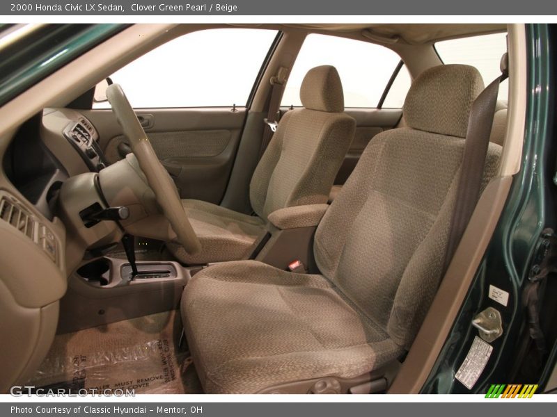 Clover Green Pearl / Beige 2000 Honda Civic LX Sedan