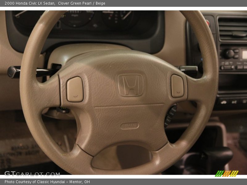 Clover Green Pearl / Beige 2000 Honda Civic LX Sedan