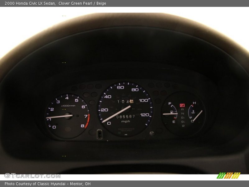 Clover Green Pearl / Beige 2000 Honda Civic LX Sedan