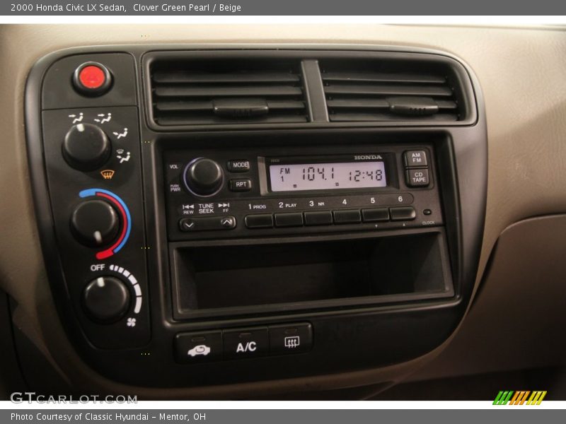 Clover Green Pearl / Beige 2000 Honda Civic LX Sedan