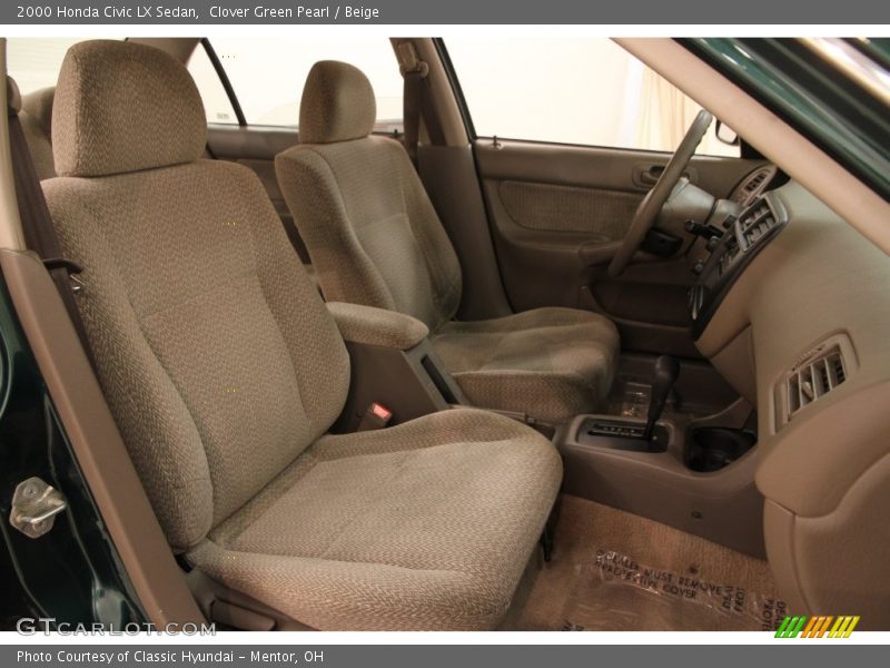 Clover Green Pearl / Beige 2000 Honda Civic LX Sedan