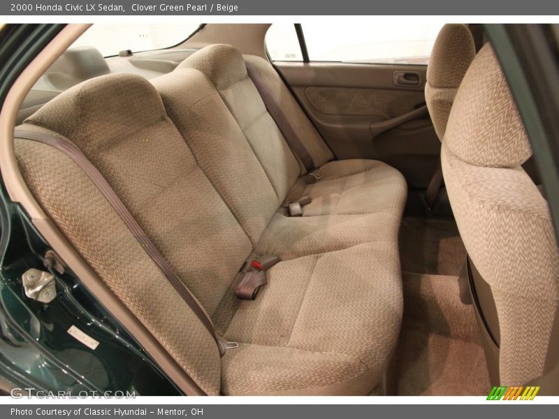 Clover Green Pearl / Beige 2000 Honda Civic LX Sedan