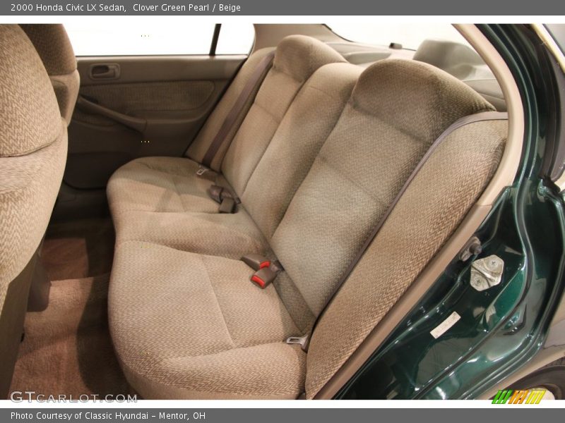 Clover Green Pearl / Beige 2000 Honda Civic LX Sedan