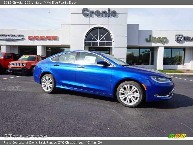 Vivid Blue Pearl / Black 2016 Chrysler 200 Limited