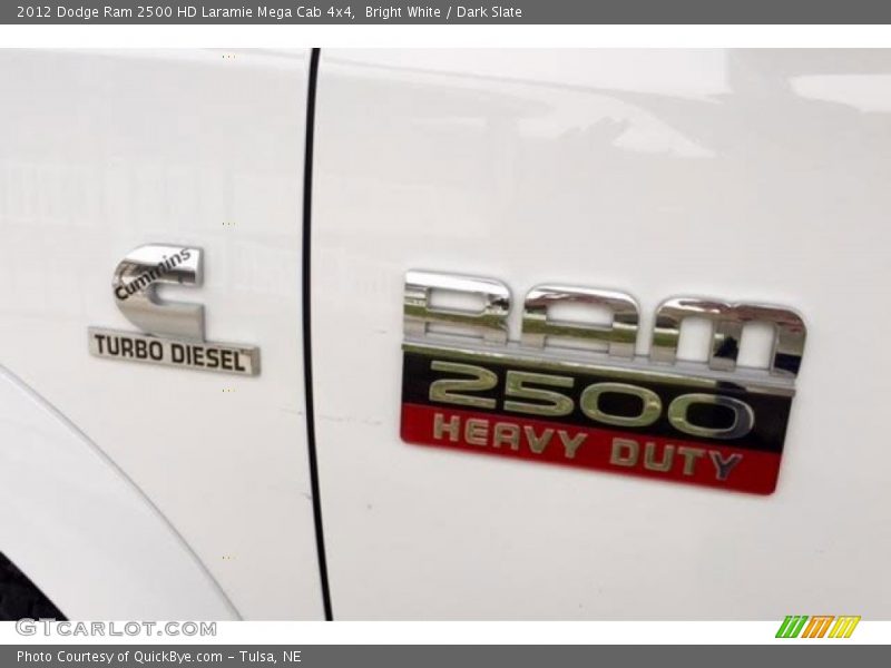 Bright White / Dark Slate 2012 Dodge Ram 2500 HD Laramie Mega Cab 4x4
