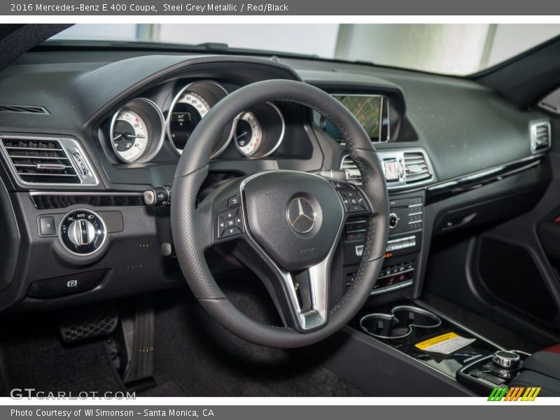Steel Grey Metallic / Red/Black 2016 Mercedes-Benz E 400 Coupe
