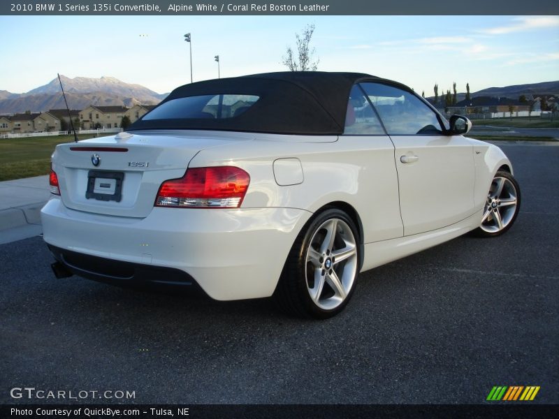 Alpine White / Coral Red Boston Leather 2010 BMW 1 Series 135i Convertible