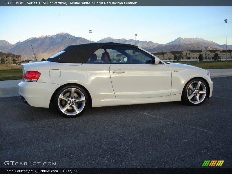 Alpine White / Coral Red Boston Leather 2010 BMW 1 Series 135i Convertible