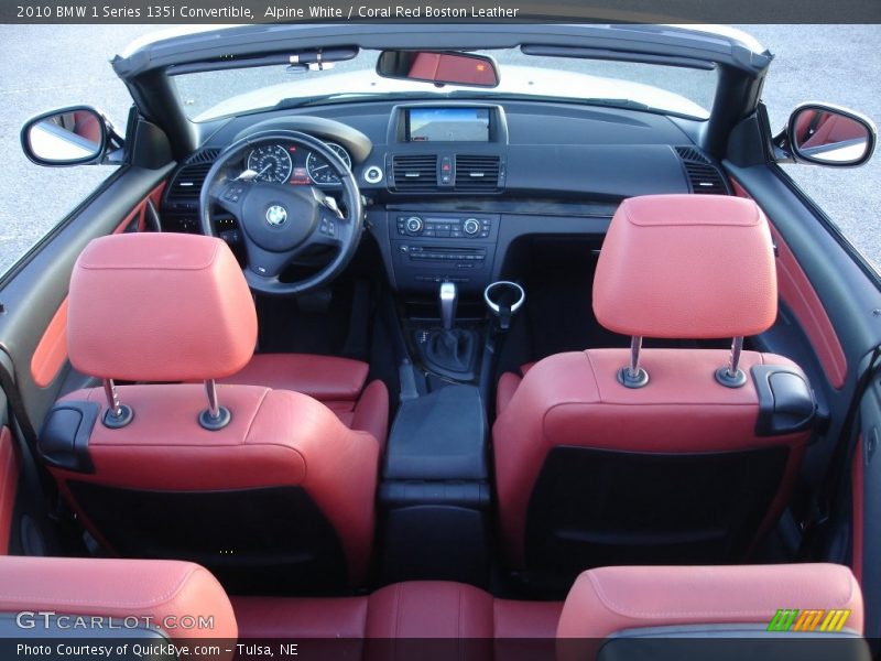 Alpine White / Coral Red Boston Leather 2010 BMW 1 Series 135i Convertible