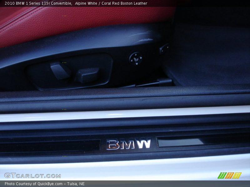 Alpine White / Coral Red Boston Leather 2010 BMW 1 Series 135i Convertible