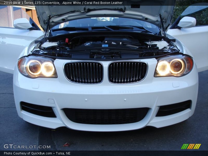 Alpine White / Coral Red Boston Leather 2010 BMW 1 Series 135i Convertible
