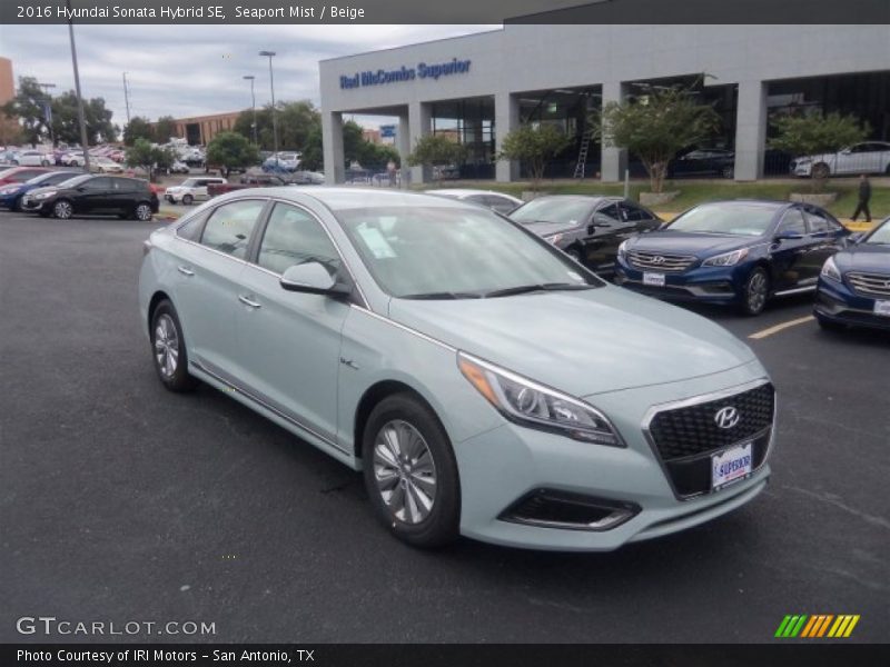 Seaport Mist / Beige 2016 Hyundai Sonata Hybrid SE