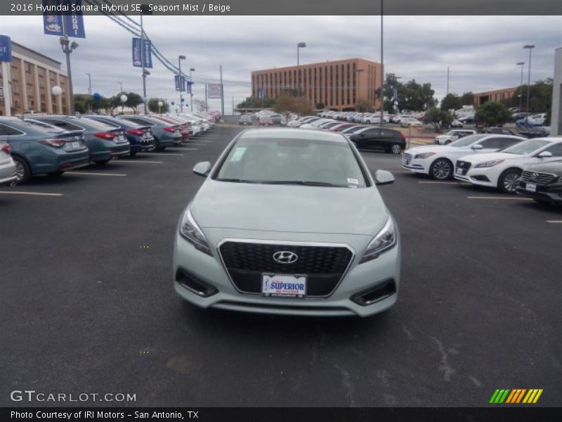 Seaport Mist / Beige 2016 Hyundai Sonata Hybrid SE