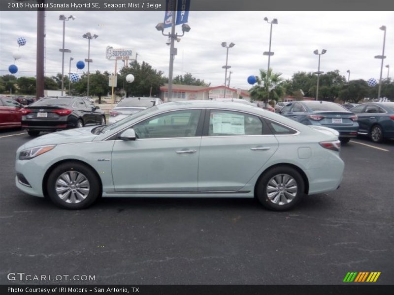 Seaport Mist / Beige 2016 Hyundai Sonata Hybrid SE