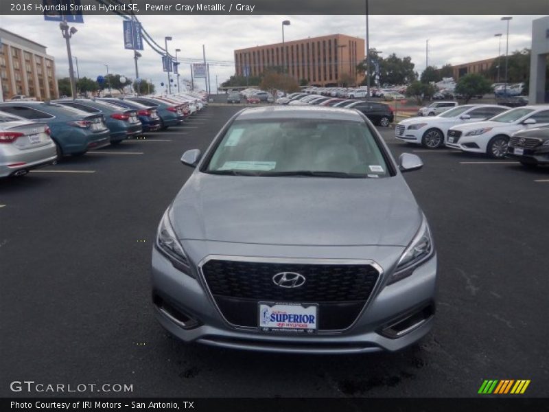 Pewter Gray Metallic / Gray 2016 Hyundai Sonata Hybrid SE