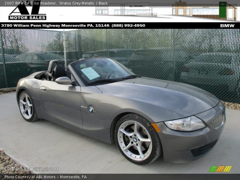 Stratus Grey Metallic / Black 2007 BMW Z4 3.0si Roadster