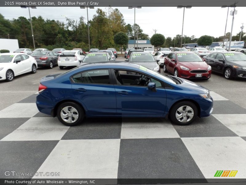 Dyno Blue Pearl / Gray 2015 Honda Civic LX Sedan
