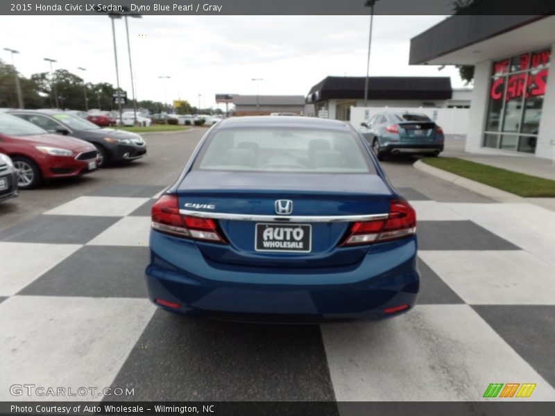 Dyno Blue Pearl / Gray 2015 Honda Civic LX Sedan