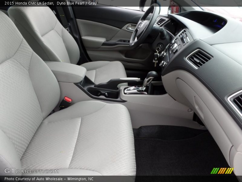 Dyno Blue Pearl / Gray 2015 Honda Civic LX Sedan