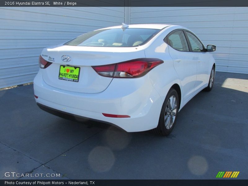 White / Beige 2016 Hyundai Elantra SE